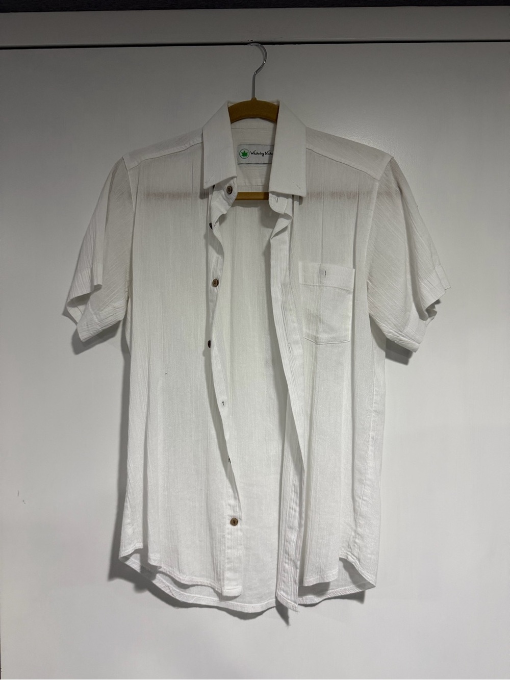 White by Nature Linen Short Sleeve Button Down Shirt